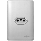 Conjunto Tomada 10A Horizontal 4x2  - Novara Prata Cromado